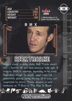 2000 Fleer Adrenaline #44 Rick Thorne Back